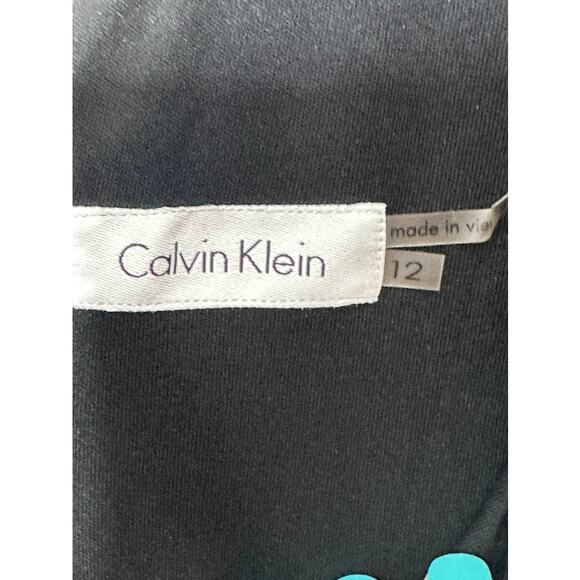 Calvin Klein Deep Front & Back V Neckline Fit & Flare Dress Multi-Color Size 12 - Picture 7 of 8